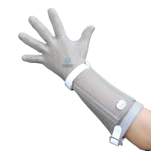 Ant Cut 9 Level EN1082 Chainmail Work Meat Cutting Hand Protect Long Sleeve Stainless Steel Metal Mesh Gloves for Butcher