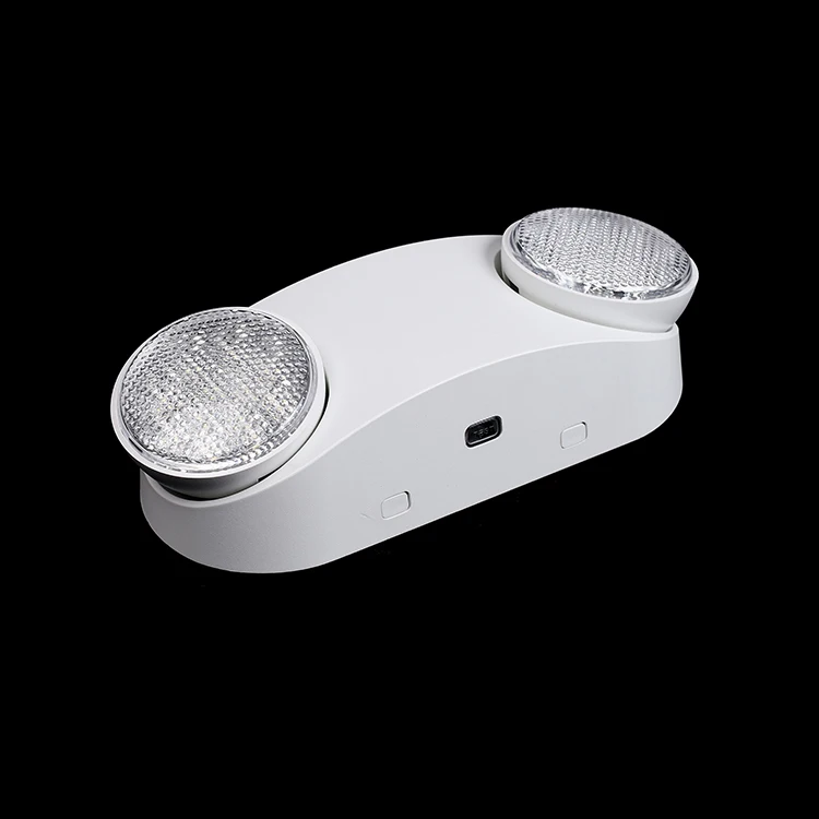 White Led 2.4w High Brightness Exit Wall Mounted Led Emergency Light Rechargeable Twin Spot Head