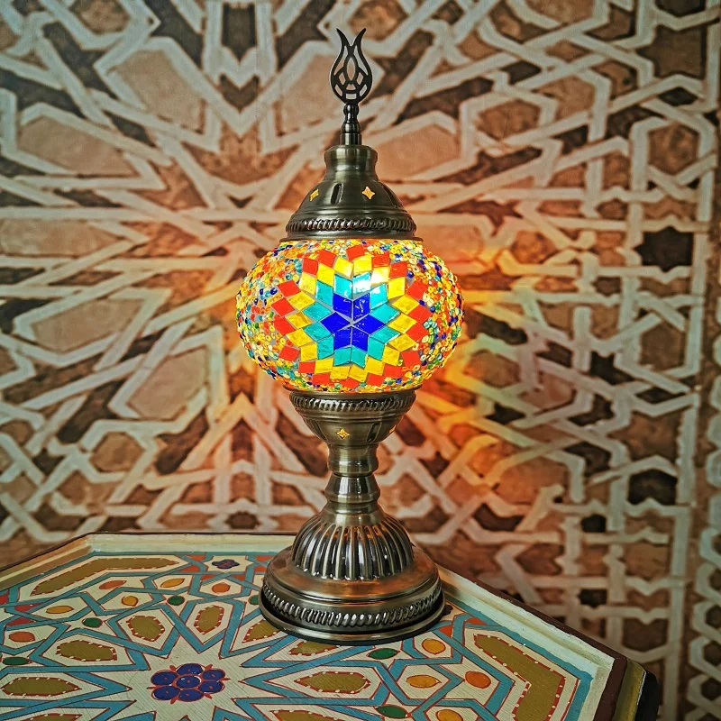 2020 New Mosaic Lamp Turkish Table Lamp Retro Bedroom Living Room Restaurant Hotel Guest House Hotel Lighting Homestay