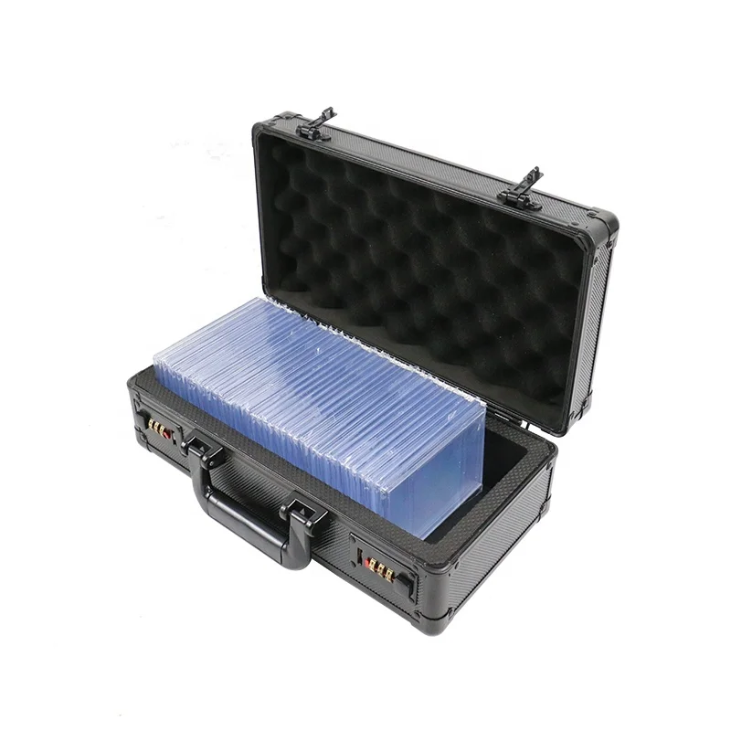 One Row Aluminum Frame Trading Card Case PSA Slab Case with Individual Slots for PSA/BGS