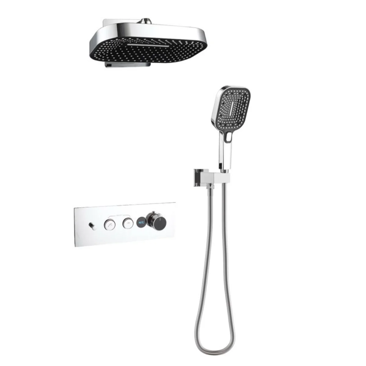 Hejia New Design In-Wall Bathroom Shower Faucet Set Brass Shower Head With Top Shower