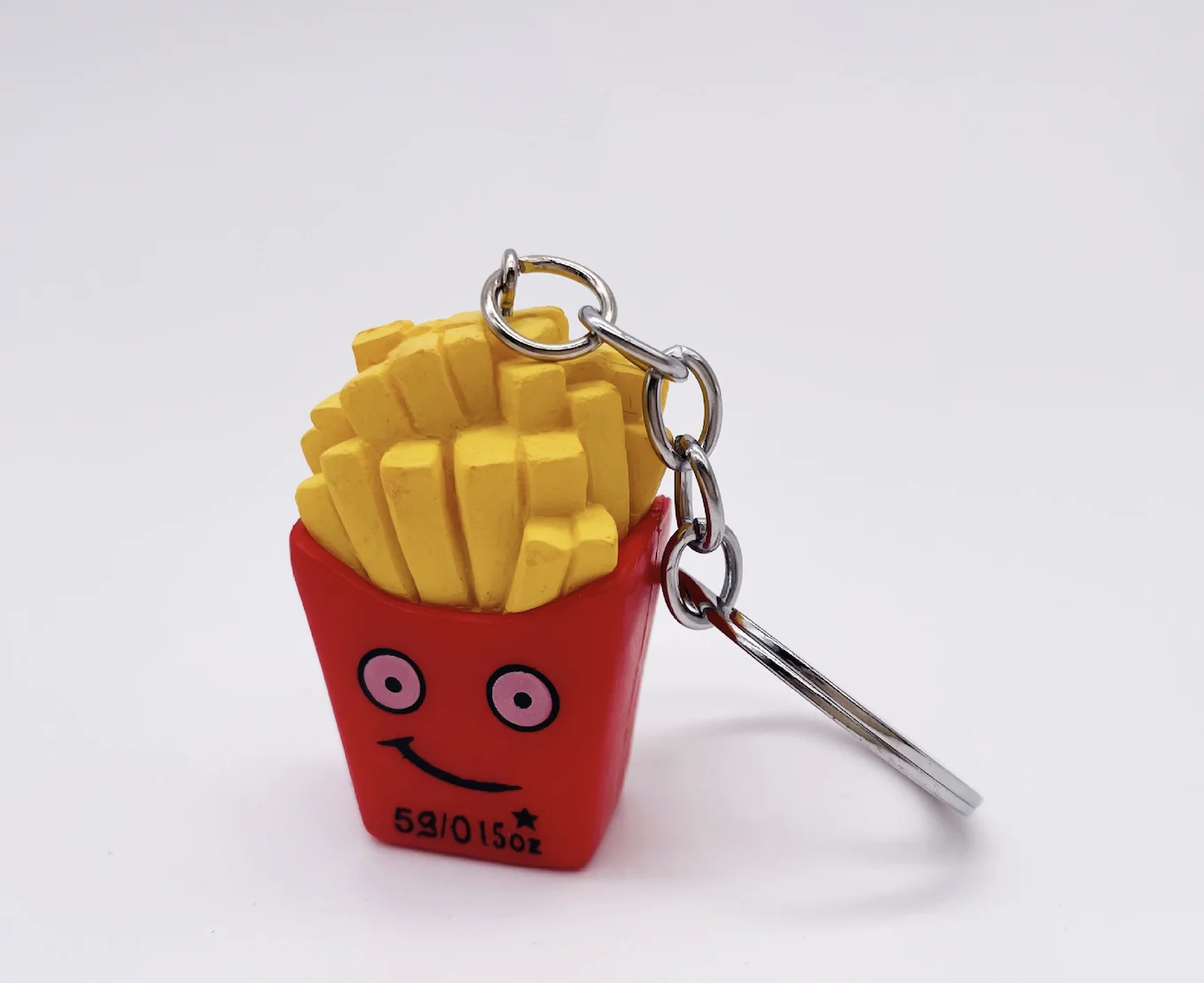 PDANY Hot Selling 3D PVC Hamburger Keychain Metal Alloy Food Cake Key Chains Chips Woman Purse Bag Charms