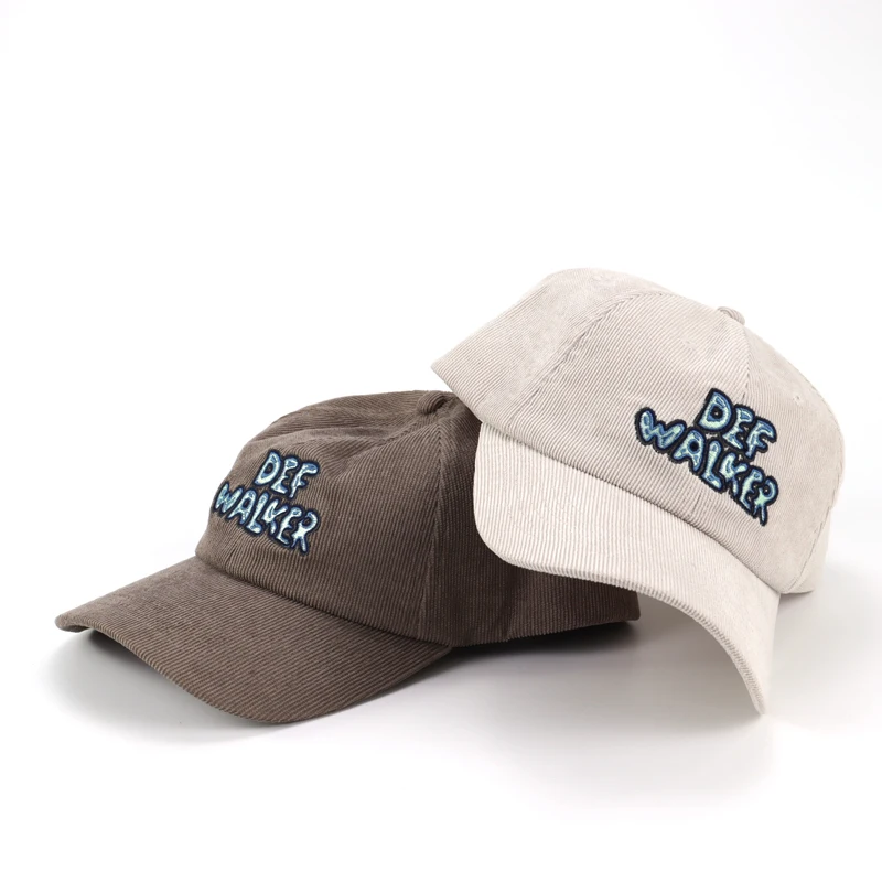 Supply High Quality Customized Corduroy Dad Cap Embroidery Logo Unstructured Strapback Hats For Men Women