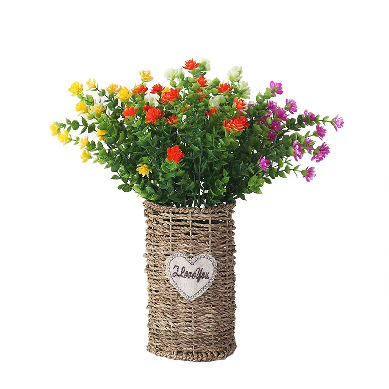 Artificial Flowers Fake Outdoor UV Resistant Boxwood Shrubs Faux Plastic Greenery Plants for Outside Hanging Planter
