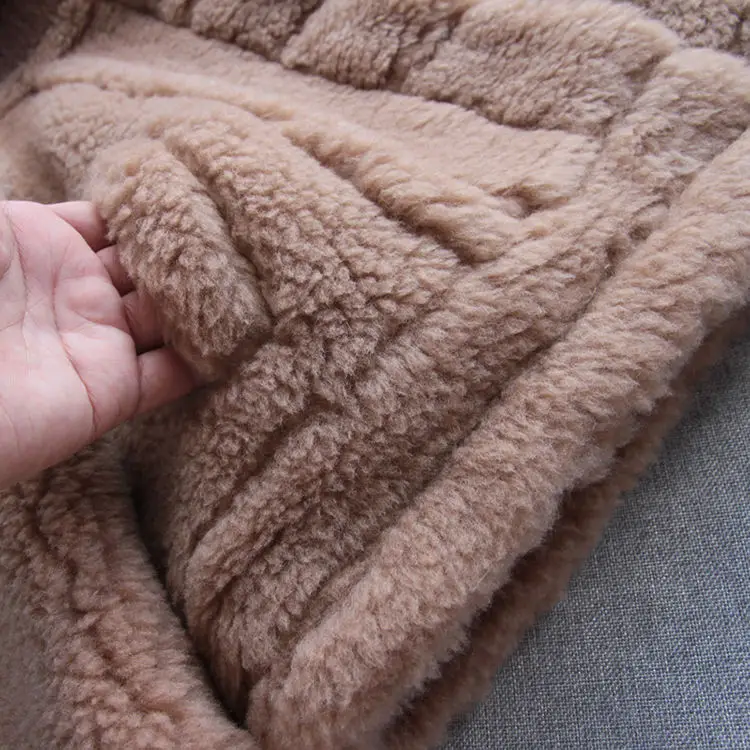 Custom sheep fur jacket women natural fur cloth motorcycle riding jackets for women