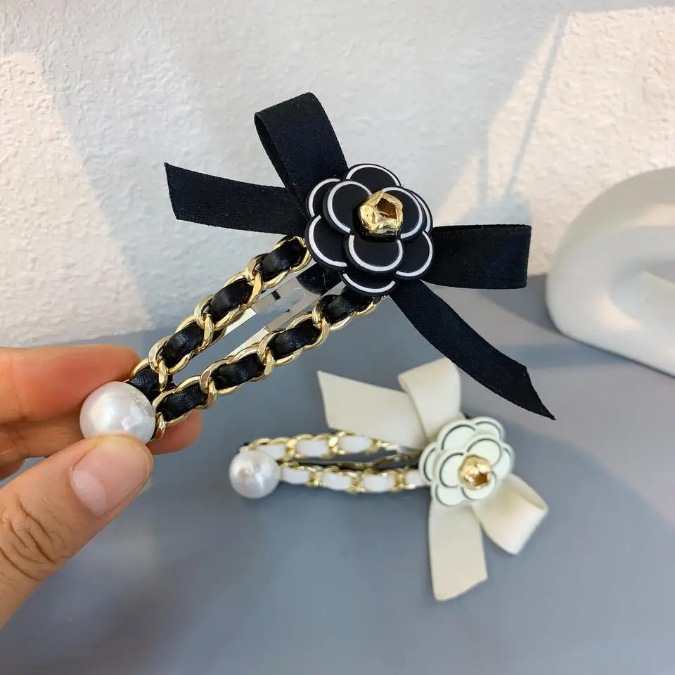 Designer Camellia Hair Clips Famous Brand Collection Hair Accessories Flower Hairgrips Hairpins Girls Fashion Headwear