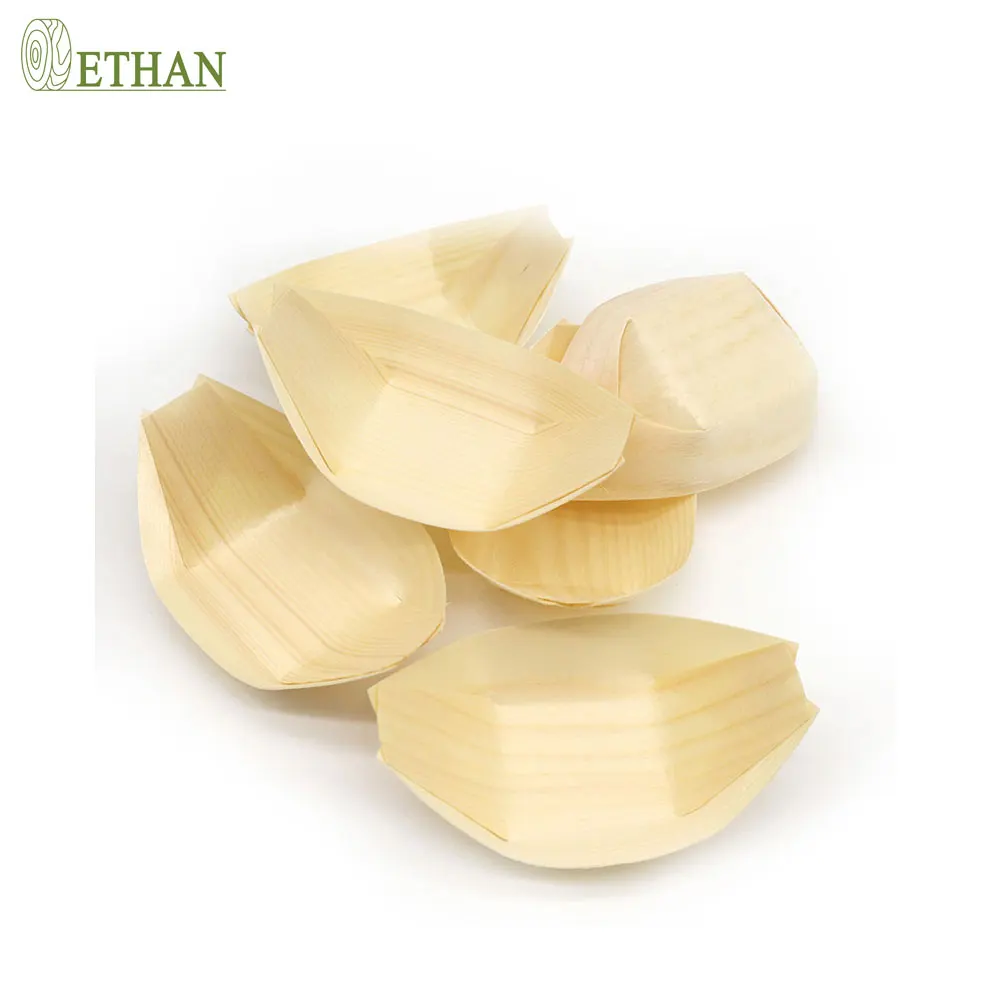Well-Designed Wooden Lightweight Japanese Wooden Sushi Boat Plates