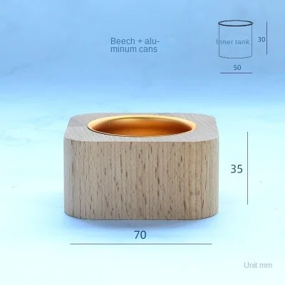 Base Potted Cactus Plant Flower Pot Aluminium Pen Container Beech Walnut Wooden Succulent Planter Decoration Garden Flower pots