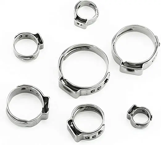 128pcs single era hose clamp kits 304 stainless steel single ear hose clamps