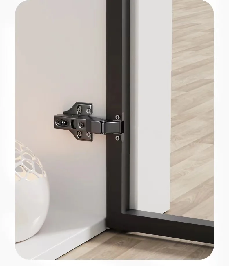 Nickel Electroplating Ash Black hinge cabinet Wardrobe spring mute thickened hinge furniture hardware