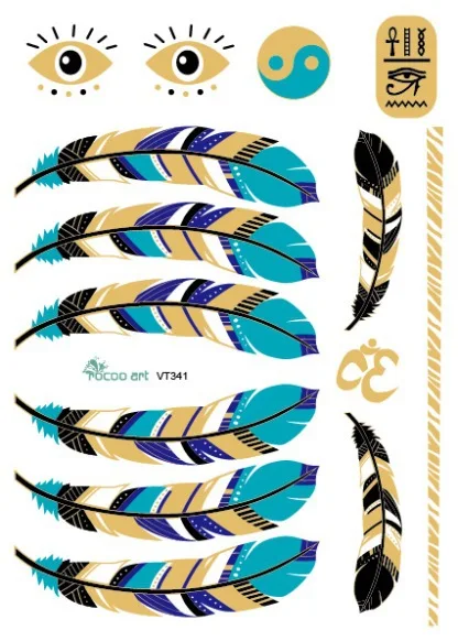 2024 Waterproof European and American hot gold and silver tattoo stickers, tribal totem metal party tattoos