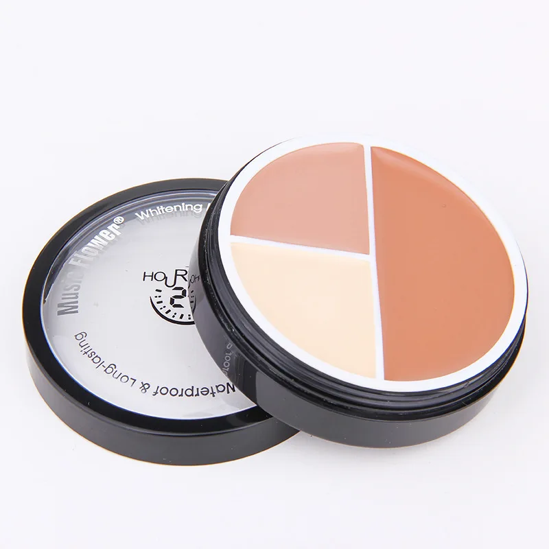 Music Flower New Fit Brightening Foundation Cream Green Concealer Cover Spots Moisturizing Strip Isolation Makeup Cosmetics