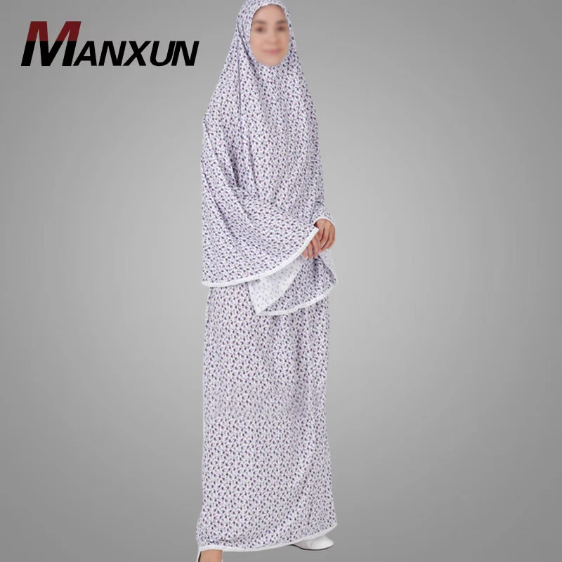 Muslim Middle East Arab Clothes High Quality Beautiful Lady Printed Long Sleeve Islamic Prayer Clothing Elegant Dubai Jilbab Set