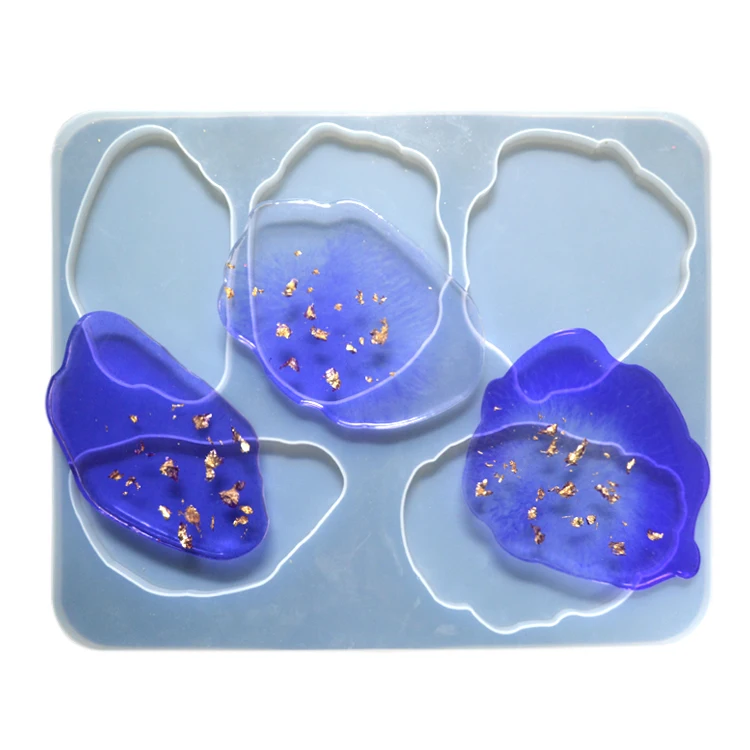 Factory Direct Selling Customized DIY Handmade Irregular Shape Tea Saucer Silicone Resin Mold for Coasters