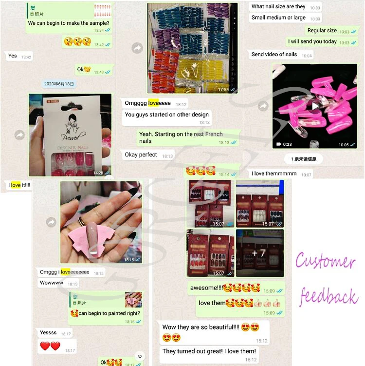 Custom Wholesale Full Cover False Nails French Square Short Nude Press On Nails