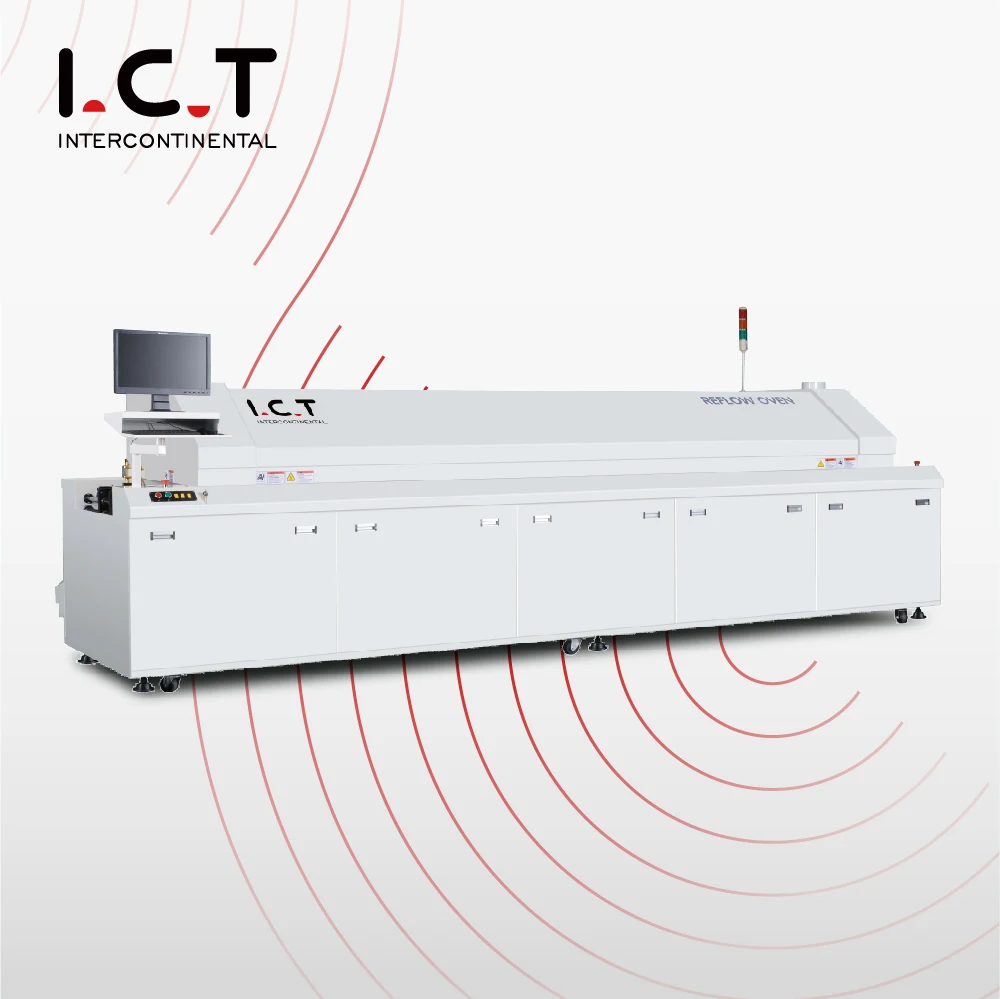 Lead Free SMD Welding Machine PCB Vacuum Solder Reflow Oven 8 Zones Nitrogen Price SMT Reflow Soldering Machine for PCB Assembly