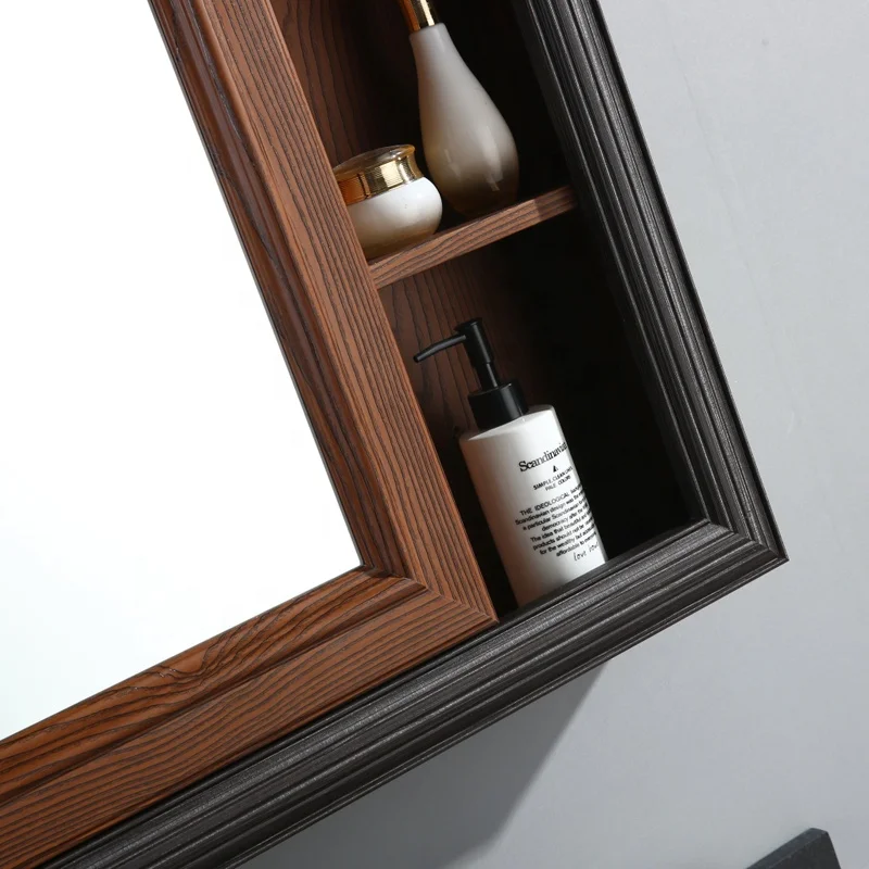 
QM-9007 Modern Bathroom Furniture Set Waterproof WPC Bathroom Vanity Cabinet Shilf With Mirror Sink 