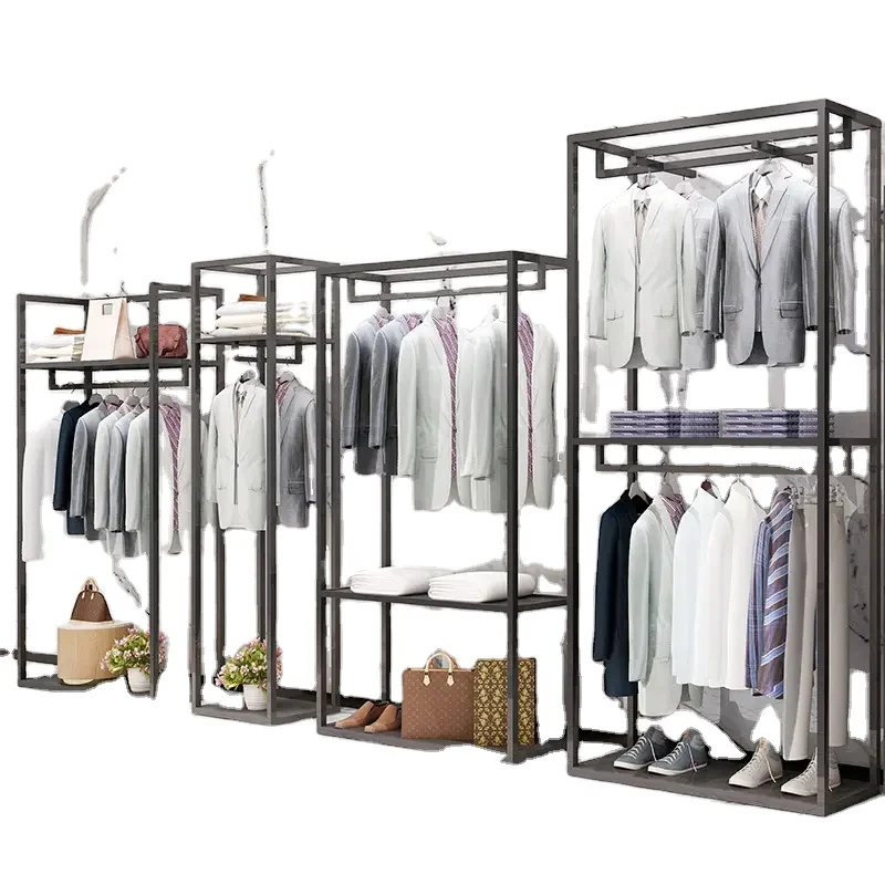 Dress stand display racks gold shop racking display garment clothing rack shelf for clothes shop fittings and display
