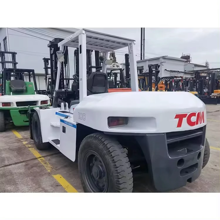 Used Tcm forklift 10 Ton diesel forklift for sale,6m high mast 10 ton TCM FD100 10T cheap price sale