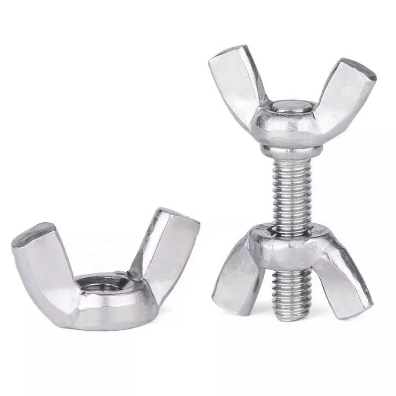 304 Stainless Steel Butterfly Screw and Nut Set Standard Factory Wholesale with Plain Finish