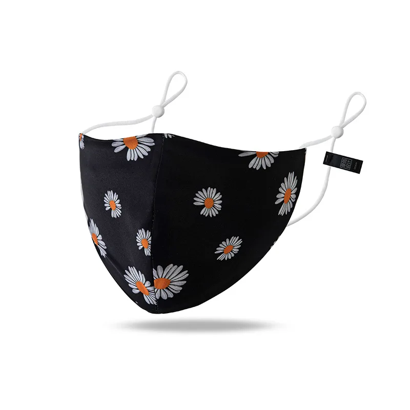  Легкие Сатиновые тканевые гладкие дышащие пыленепроницаемые моющиеся маски с принтом хлопковые модные для лица