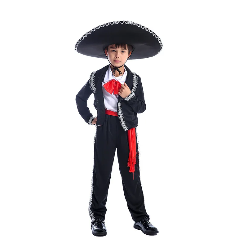 Best Sells Boys Traditional Mexican Ethnic Mariachi Amigo Matador Dancer Kids Halloween Carnival Party Costumes