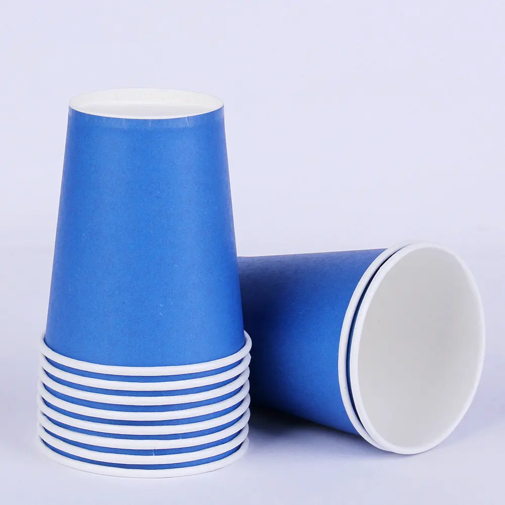 Disposable Paper Juice Cup DIY Decoration Baby Shower Kids Birthday Wedding Picnic Pure Colour Paper Cup