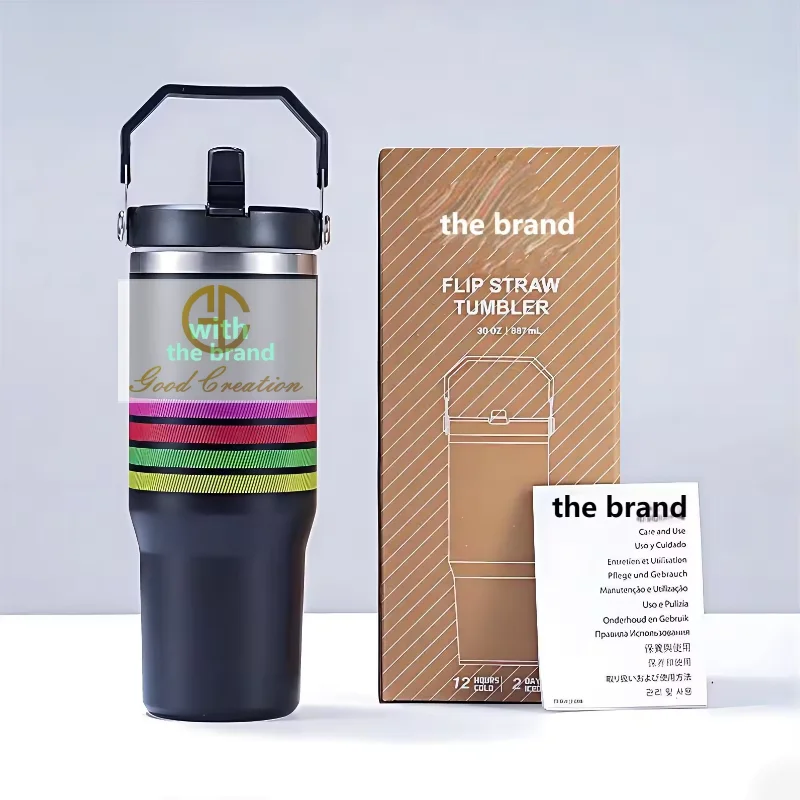 30 унций из нержавеющей стали stan flip соломенный стакан 20 304 нержавеющая сталь кофейная кружка с двойными стенками чашка откидной крышкой