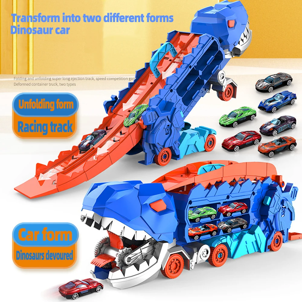 New product folding dinosaur Transporter Car Toys competitive game roll to eat & store die-cast cars juguetes para los ninos
