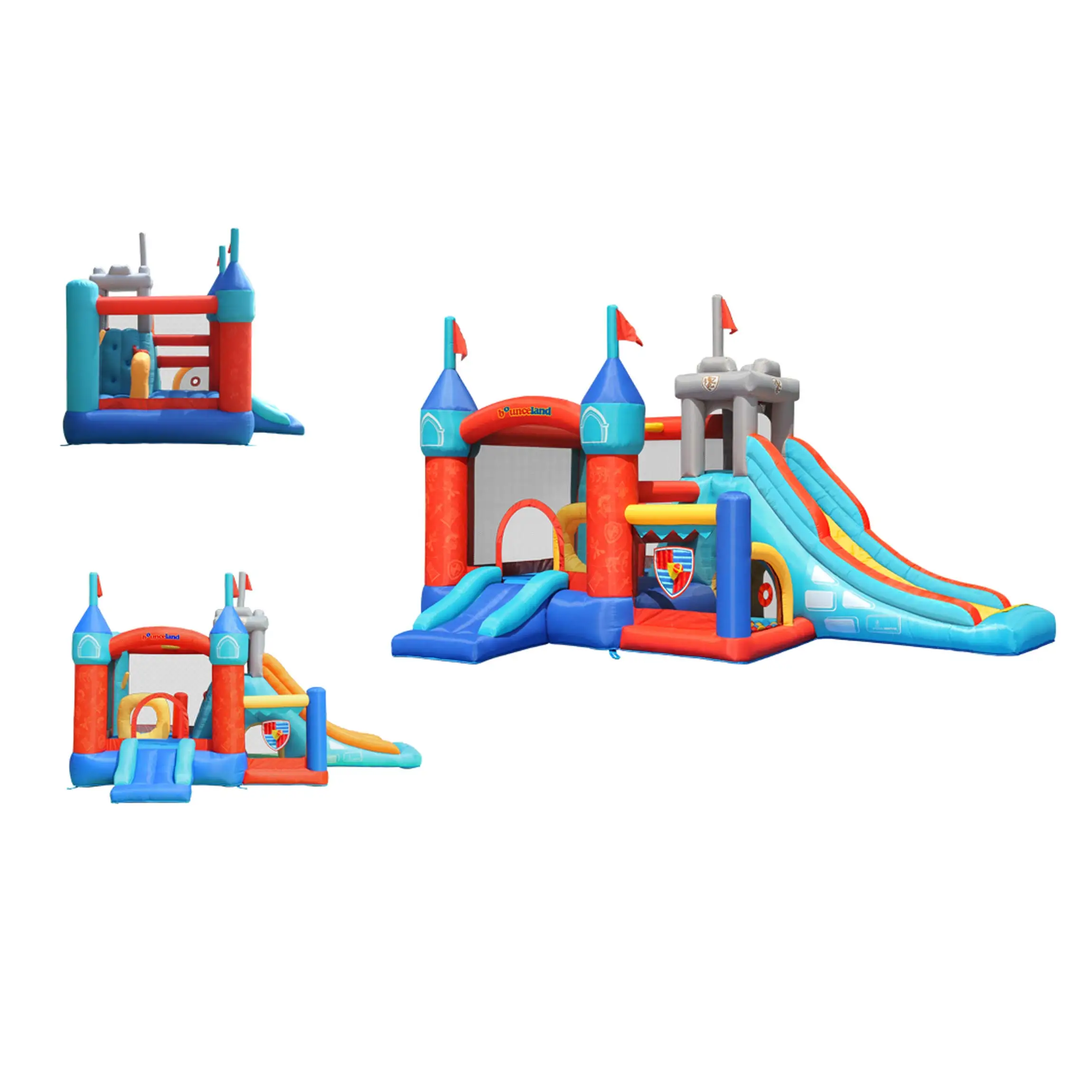 Bounce Castle Bounce House with Slide Ball Pit  Basketball Hoop and Ball Toss Game Included Long Fun Slide Obstacle Courts
