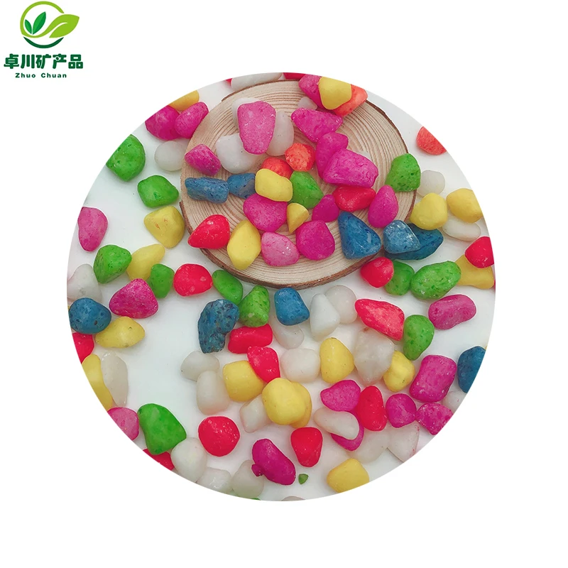 High Quality Little Dyed Mixed colored  Pebbles for Garden decoration and fish tank landscaping