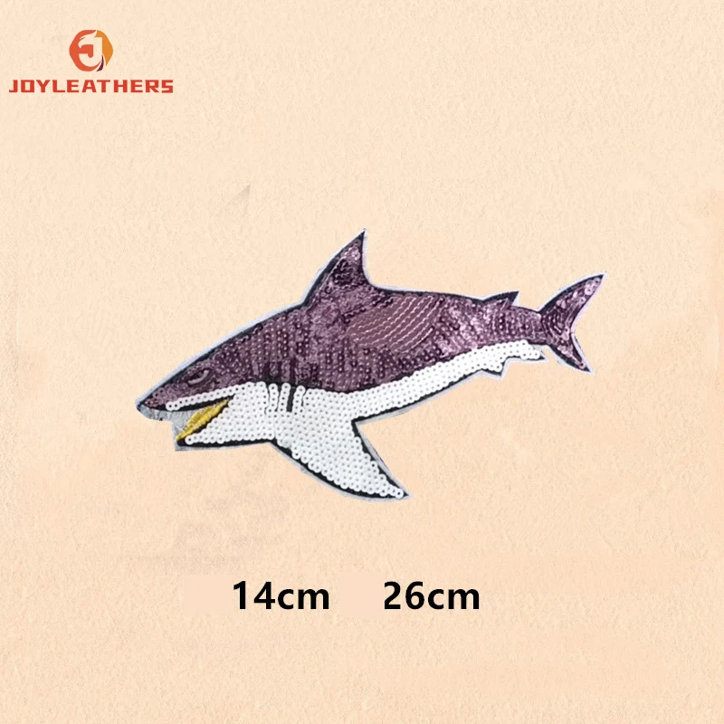 Shark Sequins Stickers Cartoon Animal Cheer Mom 3D Sequin Patch Santa Chenille Patches for Clothing OEM Model Number