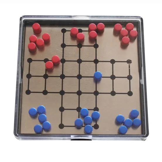 Kids Tabletop Magnetic Ludo Mini Travel Flying Chess Board Game Set