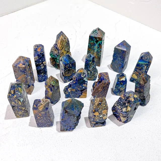 Wholesale Large Azurite Crystal Point Tower for Sale Real Healing Crystal Towers Bulk Big Azurite Crystal Points