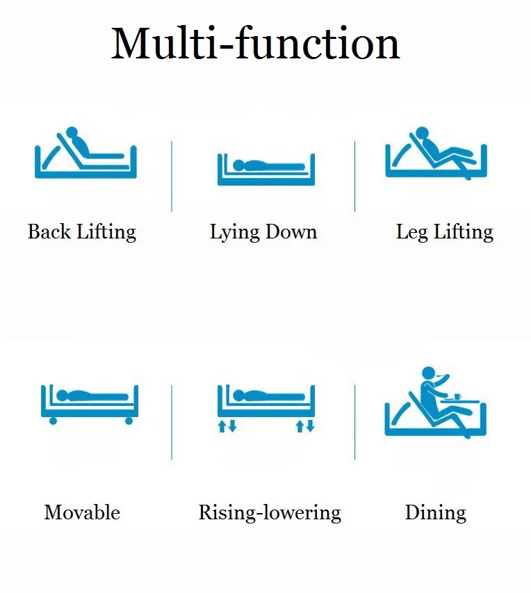 High Quality Hospital Bed Three Crank Manual Medical Nursing Care Hospital Bed