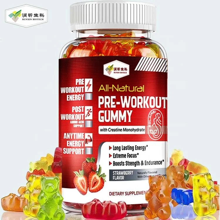 private label 5g preworkout energy pre workout weight gain creatine monohydrate gummies bears