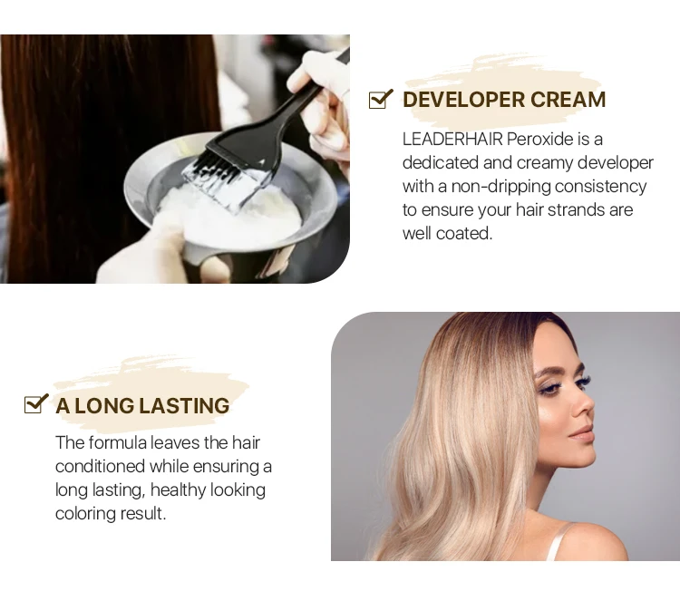 Professional Wholesale Salon 100% Grey Coverage Hair Hydrogen Oxidant Cream 3% 6% 9% 12% Hydrogen Peroxide Hair Developer