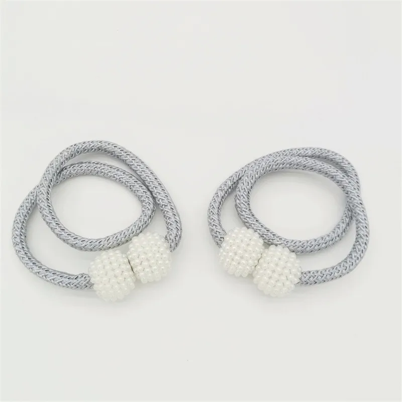 2Pcs Pearl Magnetic Curtain Clip Curtain Holder Tieback Buckle Clips Hanging Ball Buckle Tie Back Curtain Accessories Home Decor