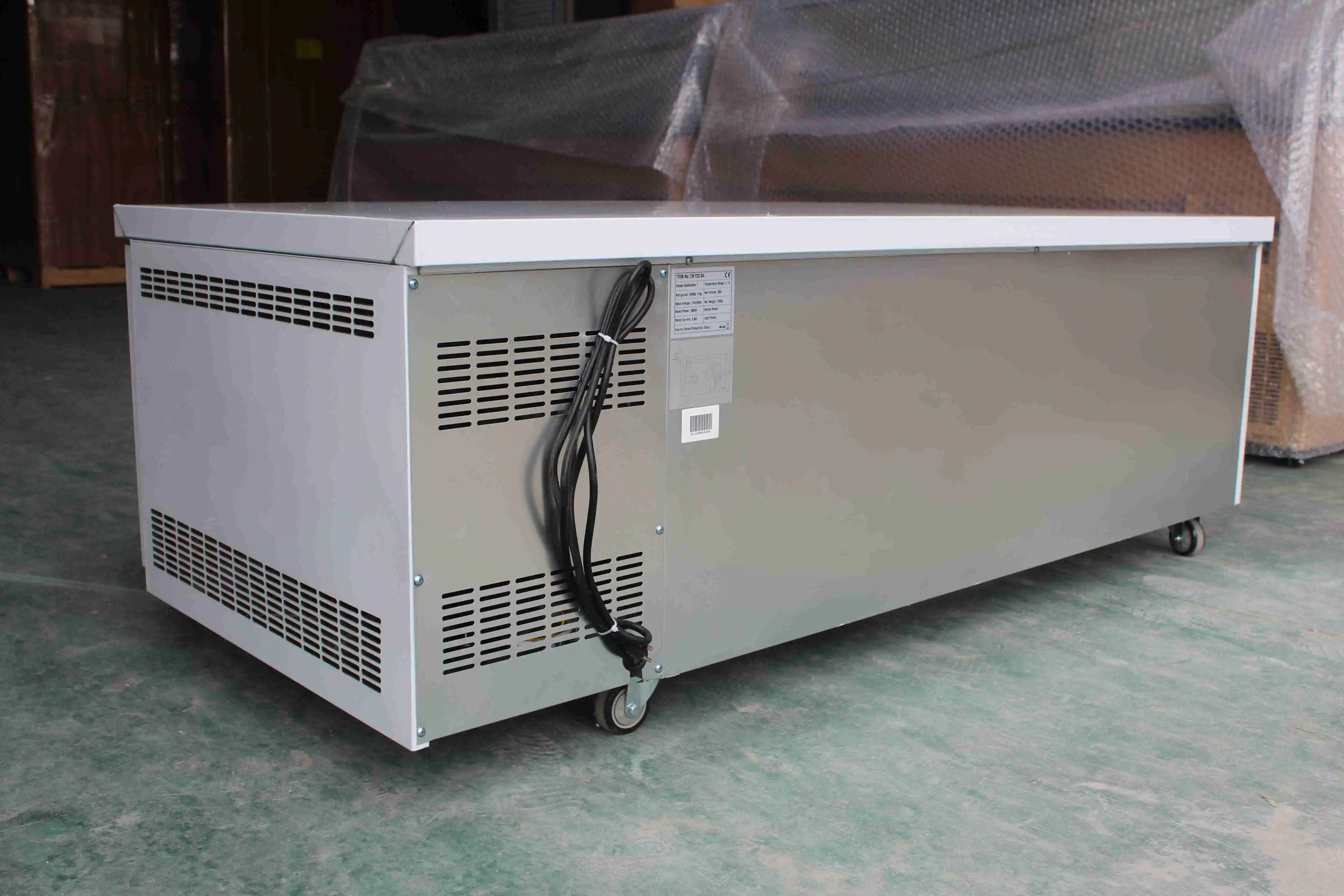Cold Storage Hotel Stainless Steel Counter Commercial Kitchen Refrigerator Chef Base Chiller with 2 Drawers