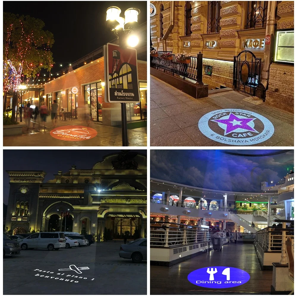 Customized design 80W 100w 200w 300w Indoor outdoor advertising gobo beam projector With Rotate Logo