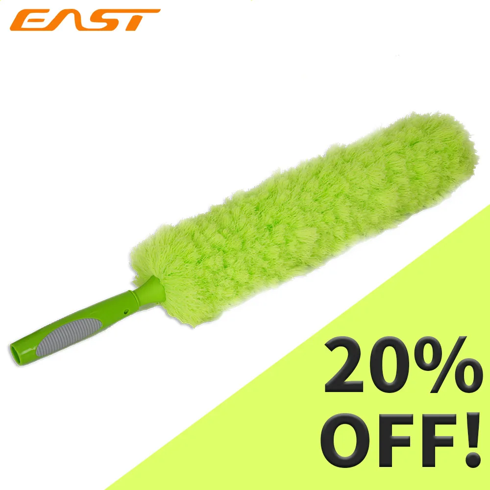 Scratch Resistant Feather Duster with Good Grips  Handle Cover Bendable Head Washable Green