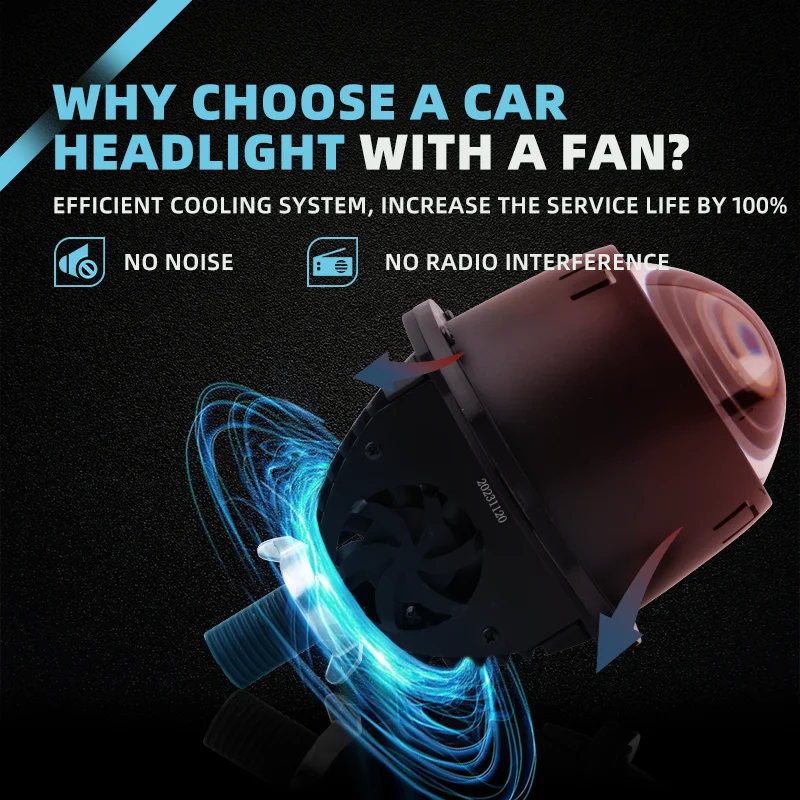 Car lighting bi-LED headlight 2.5 Inch led projector lens IP67 waterproof driving lights CSP chip led laser fog light