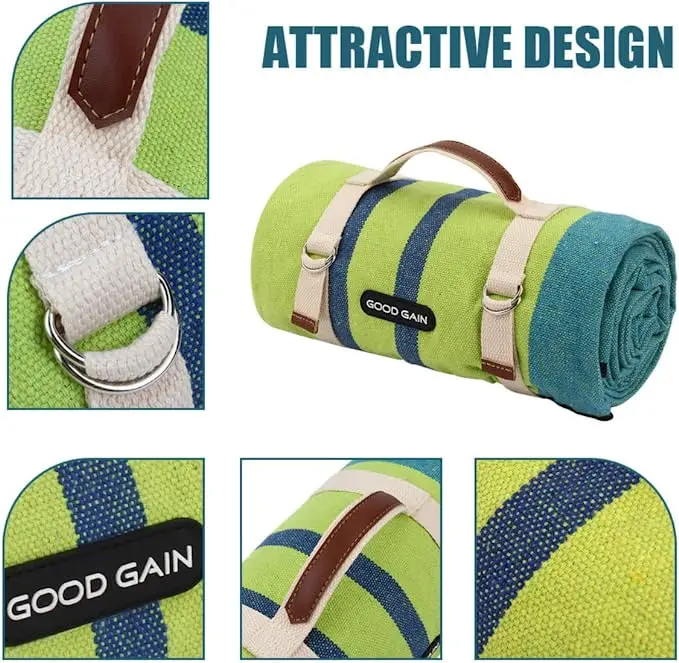 2x2.1m Waterproof Pocket Beach Blanket Folding Camping Mat Mattress Portable Lightweight Mat Sand Beach Mat