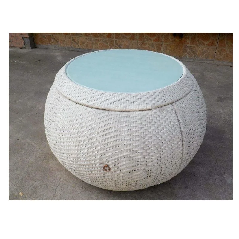 Best Price Handmade Garden Rattan Dining Chair Wicker Outdoor Furniture Pumpkin Shape 7pcs Conversation Set