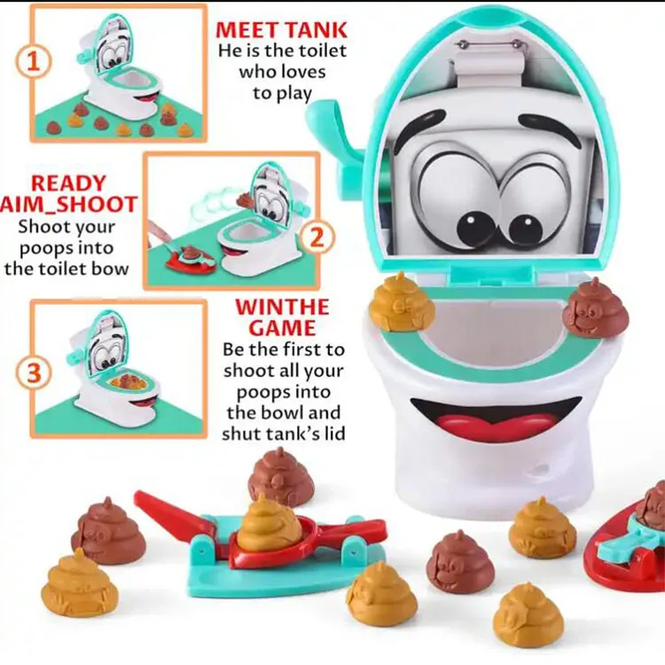The Original Shoot The Poop - Funny Family Game - Fast and Frenzied Flushing Poop Game with Fun Sounds for Kids