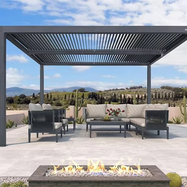 With Solar Panels Aluminium Outdoor Knx Aluminum Curve Pergola