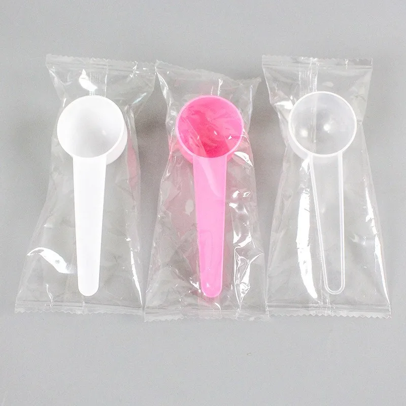 factory food grade 10g 20ml plastic clear pink Coffee measuring spoons long handle Mini milk powder Scoops