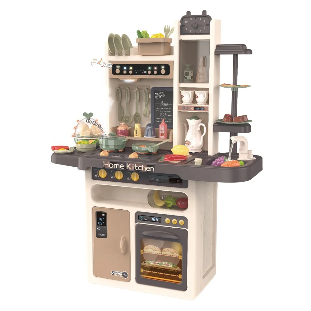 65 штук ролевые игры для приготовления пищи игрушка водяного пара кухонный игровой набор с легкой музыкой звук
