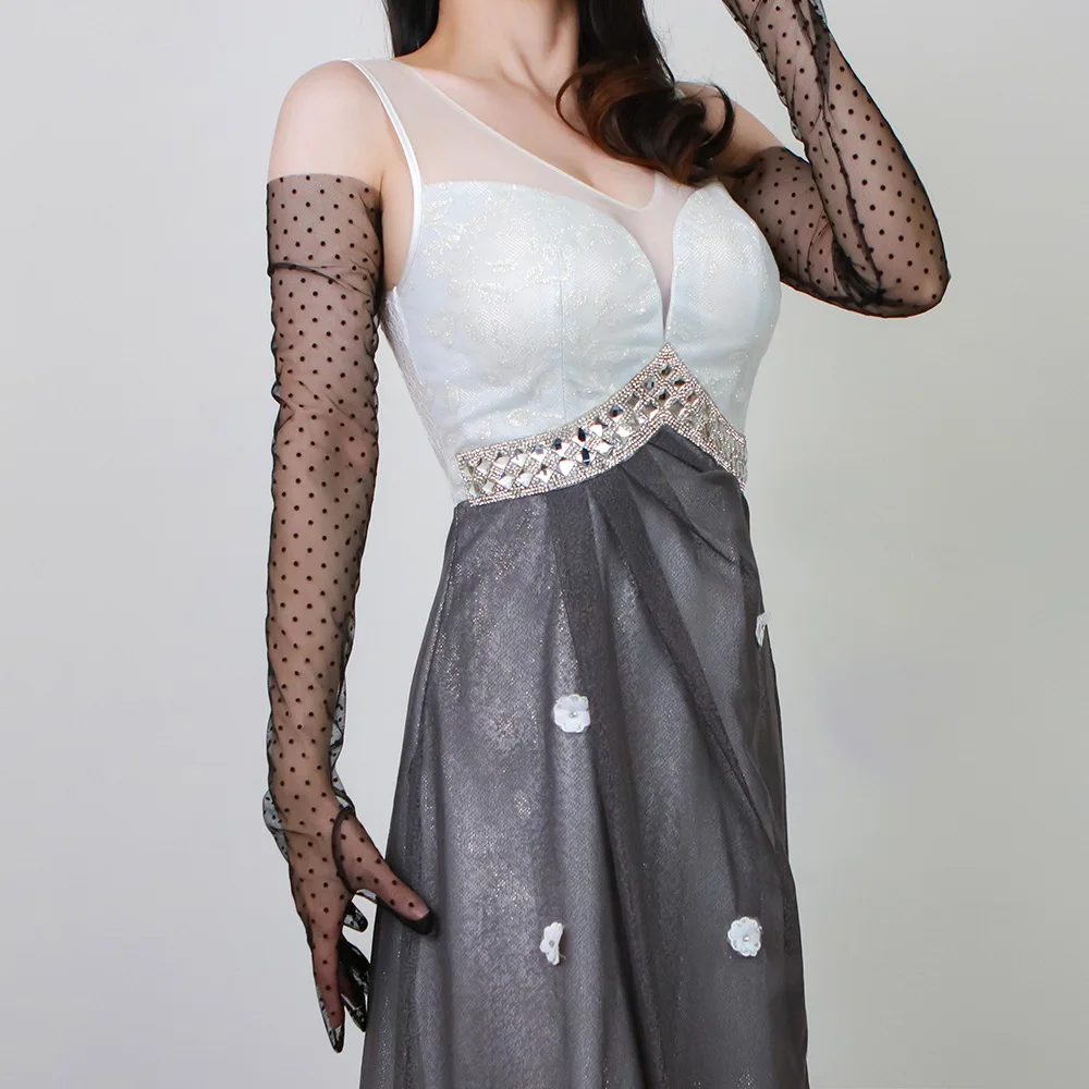 Wedding Bridal Lace Long Sun Protection Tulle Luxury Dot Style Glove for Women /Girls