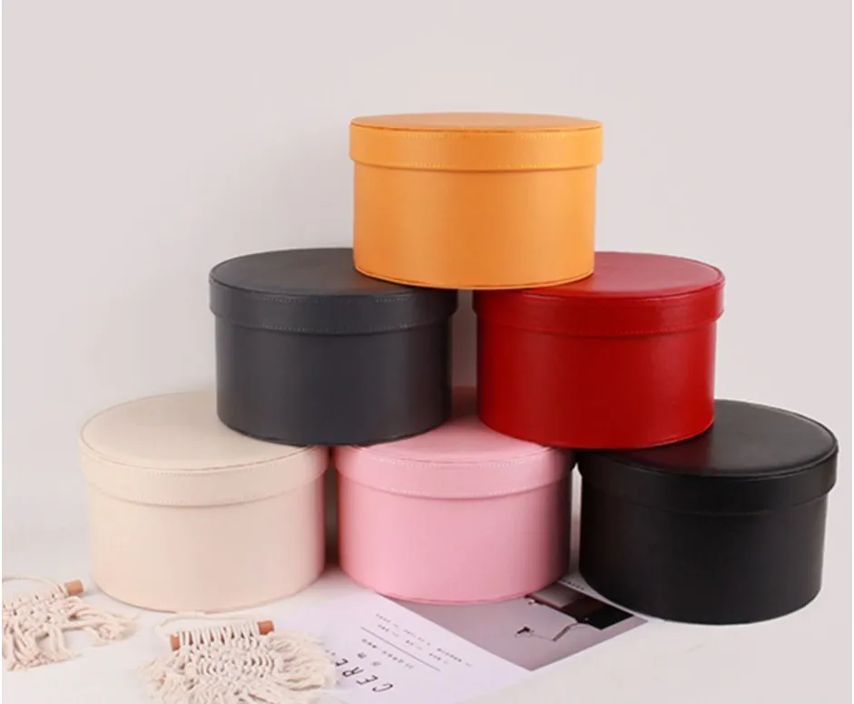 HONGE 2023 Hot Sale Cylinder Round Box Decorative Paper Cardboard Gift Boxes Flower Packaging Wholesale Gig Round Box For Custom